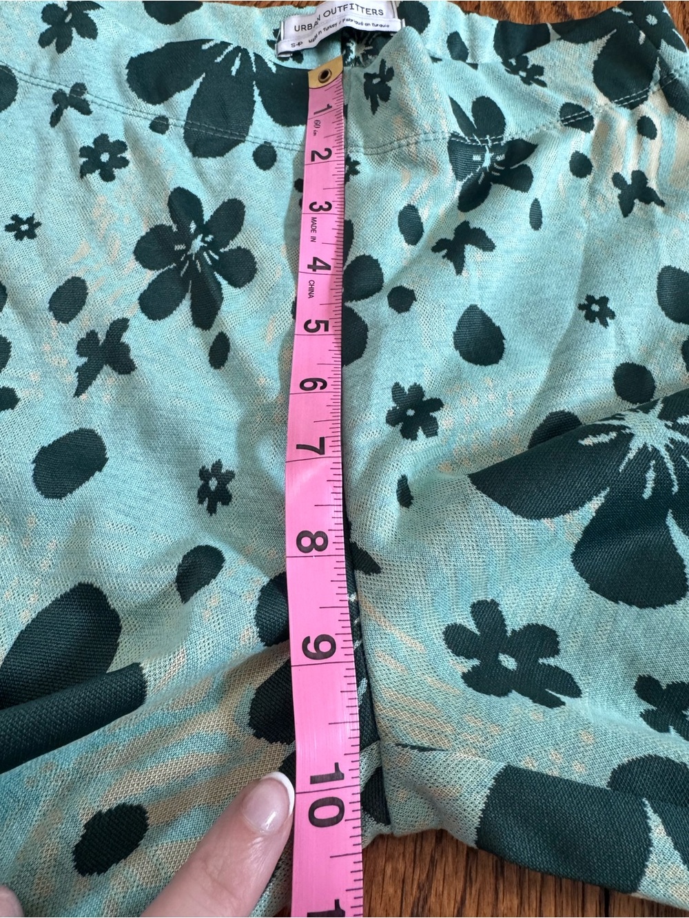 Urban Outfitters Y2K Inspired Floral Flare Pants Aqua Blue Green Size S - Picture 11 of 14